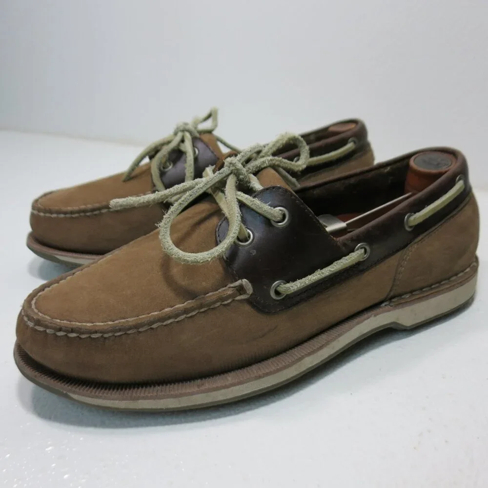 Rockport Dirty Nubuck Leather Boat Deck Men's Footwear Casual Comfort Shoes 8